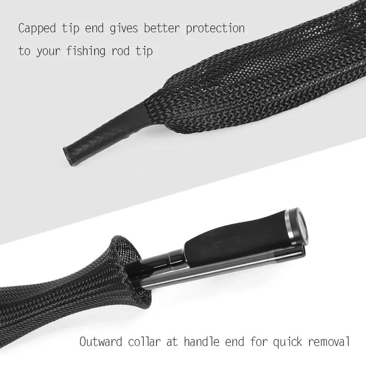 4PCS Retractable Fishing Rod Protector Mesh Tube Durable Lightweight 35x170mm