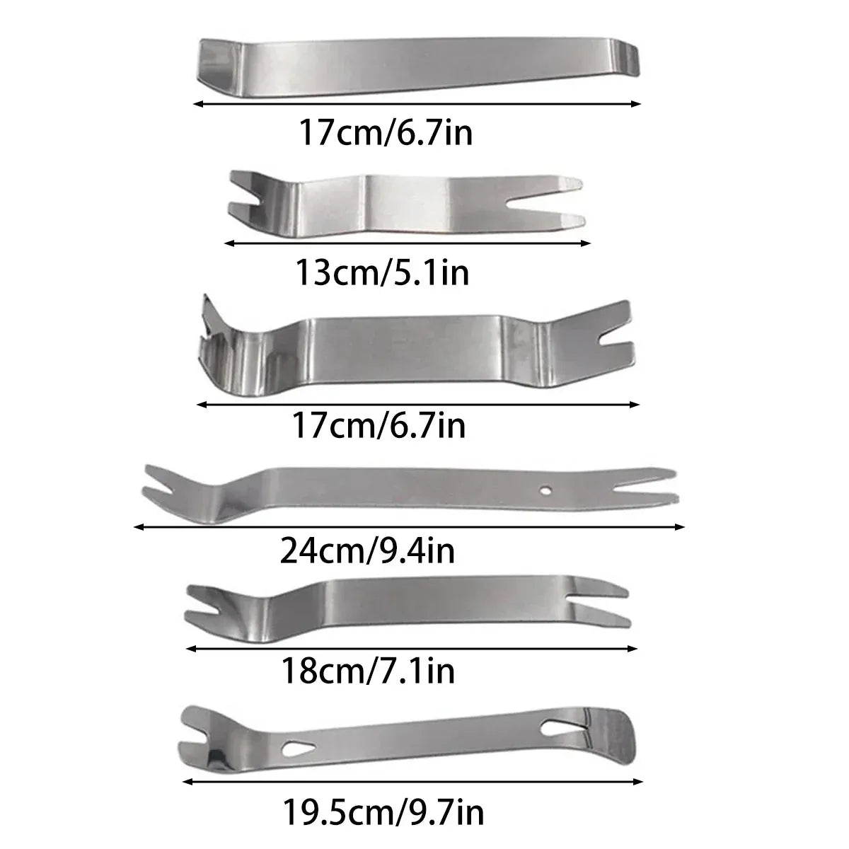 6pcs Pry Bar Tool Set Metal Dismantling Plate Fastener Remover For Car Repair
