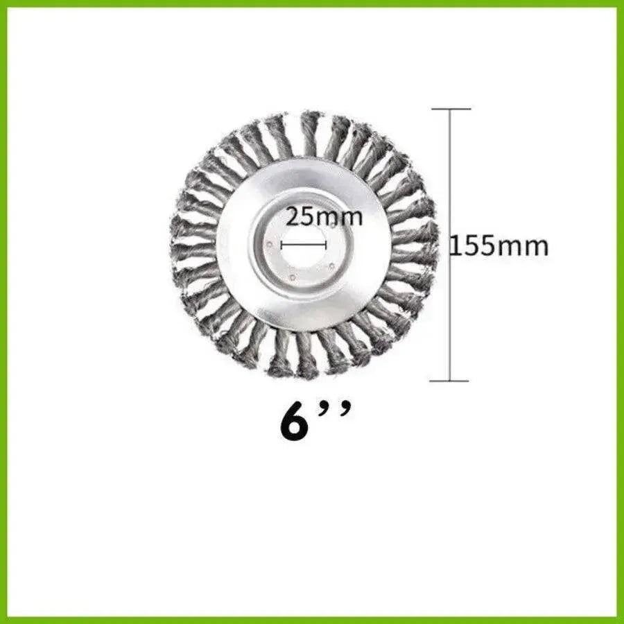 6/8inch Weed Brush Steel Wire Trimmer Wheel Garden Lawnmower Head Tool Grass Cutter - 8''