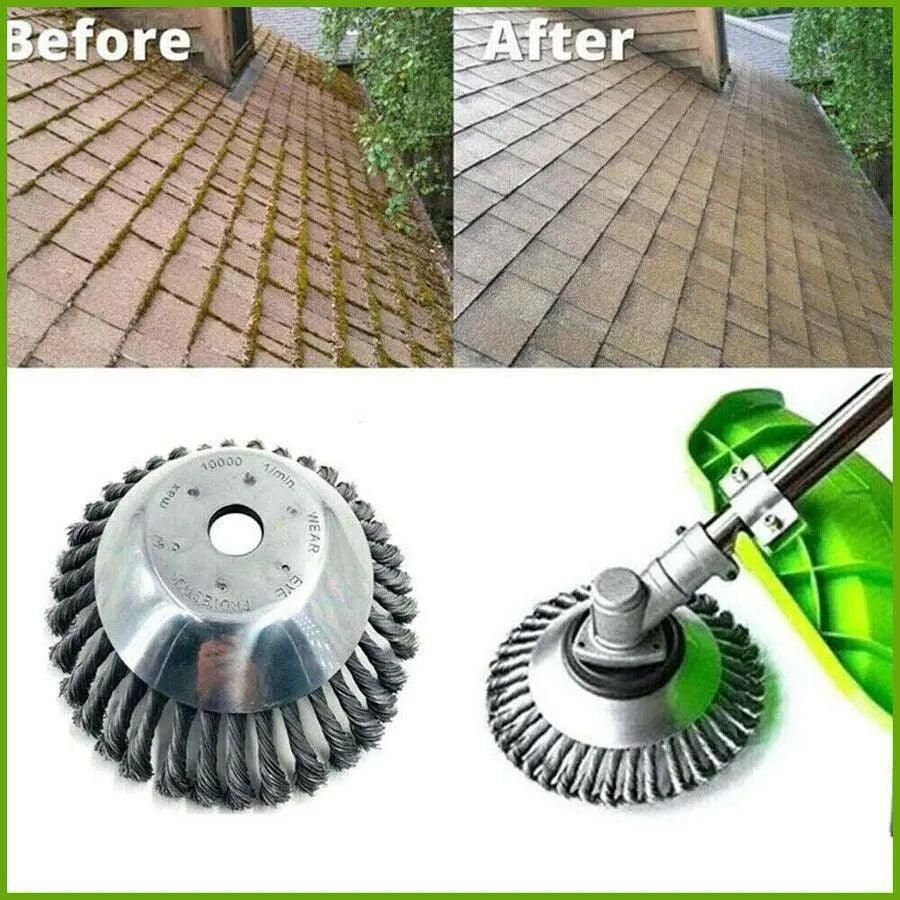 6/8inch Weed Brush Steel Wire Trimmer Wheel Garden Lawnmower Head Tool Grass Cutter - 8''