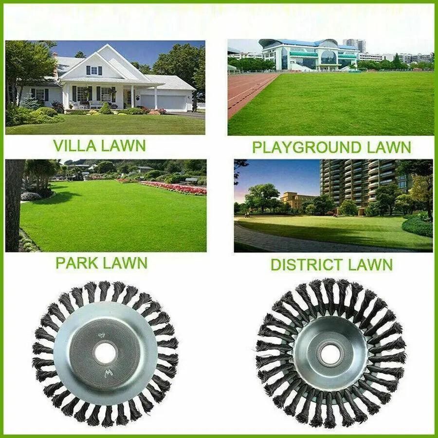 6/8inch Weed Brush Steel Wire Trimmer Wheel Garden Lawnmower Head Tool Grass Cutter - 8''