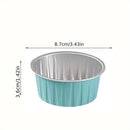 100Pcs Cake Tools Pudding Cake Aluminum Foil Baking Cups Cupcake Cup with Lids - 100pcs-Blue