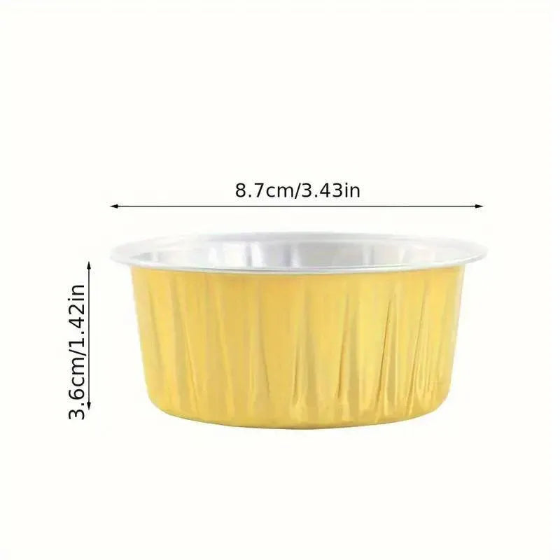 100Pcs Cake Tools Pudding Cake Aluminum Foil Baking Cups Cupcake Cup with Lids - 100pcs-Blue