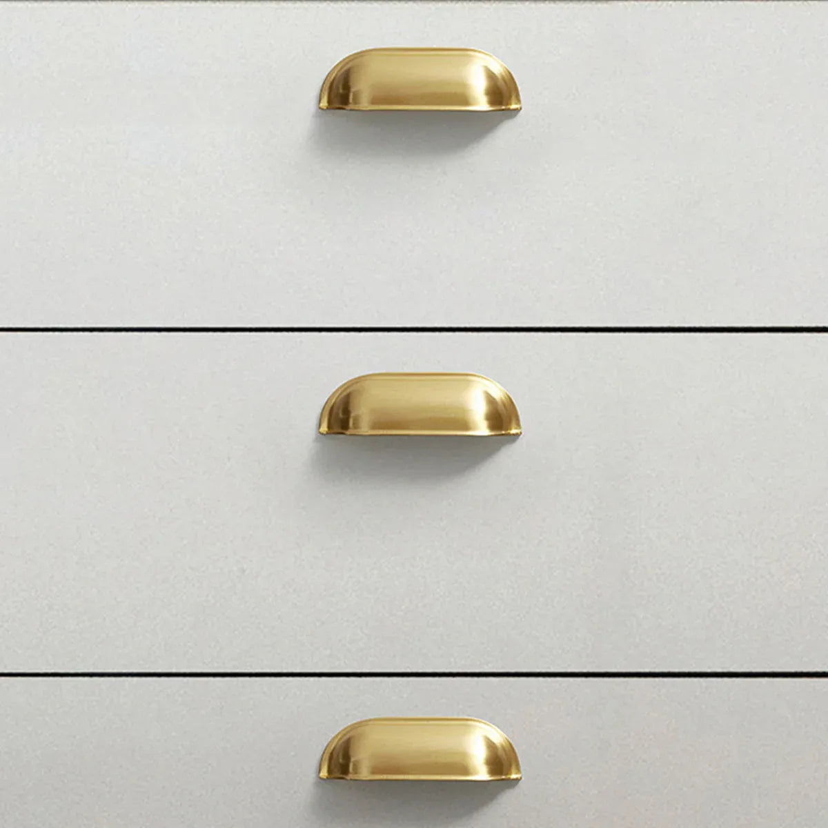 Retro Brass Cup Drawer Handle 2 Hole Vintage Cabinet Pull for Furniture Door and Drawer - Copper
