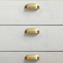 Retro Brass Cup Drawer Handle 2 Hole Vintage Cabinet Pull for Furniture Door and Drawer - Copper