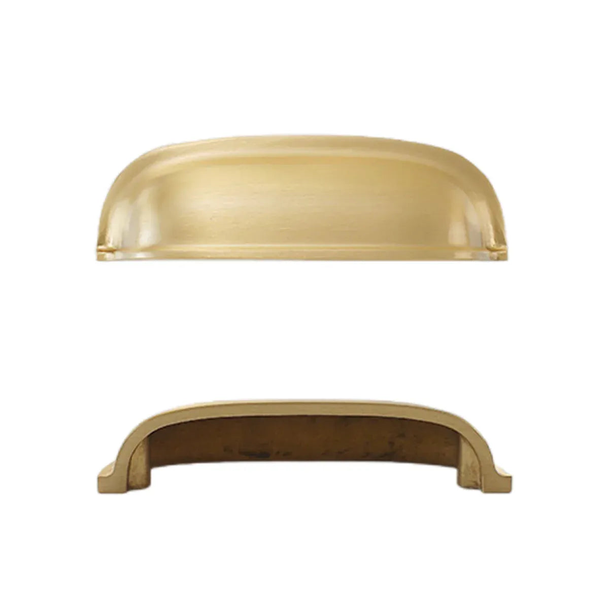 Retro Brass Cup Drawer Handle 2 Hole Vintage Cabinet Pull for Furniture Door and Drawer - Copper