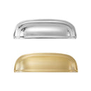 Retro Brass Cup Drawer Handle 2 Hole Vintage Cabinet Pull for Furniture Door and Drawer - Silver