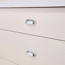 Retro Brass Cup Drawer Handle 2 Hole Vintage Cabinet Pull for Furniture Door and Drawer - Silver