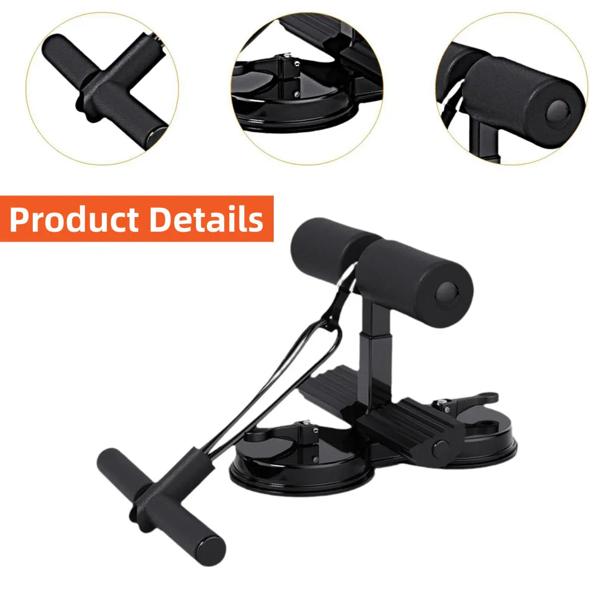 Sit Up Assistant Device Portable Suction Cup Fitness Tool Home Abdominal Trainer - Grey