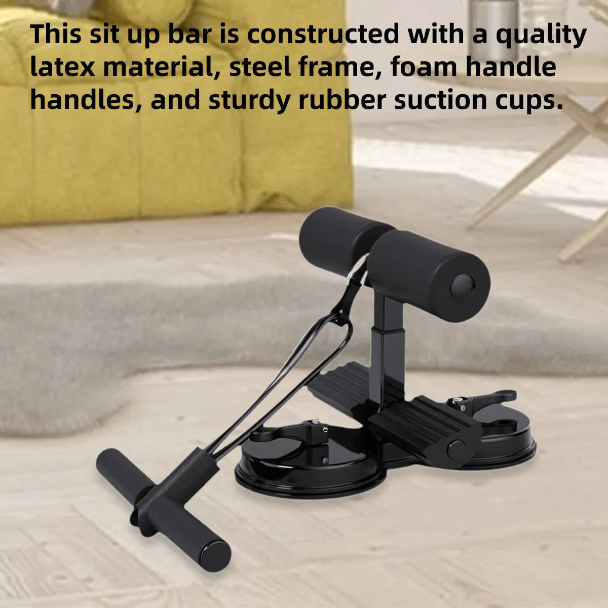Sit Up Assistant Device Portable Suction Cup Fitness Tool Home Abdominal Trainer - Grey
