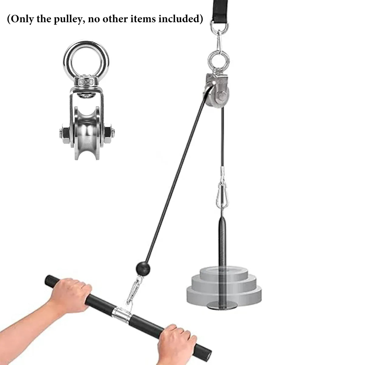 Stainless Steel Pulley Wheel Lifting Ring Wire Rope Roller For Hoist Rail