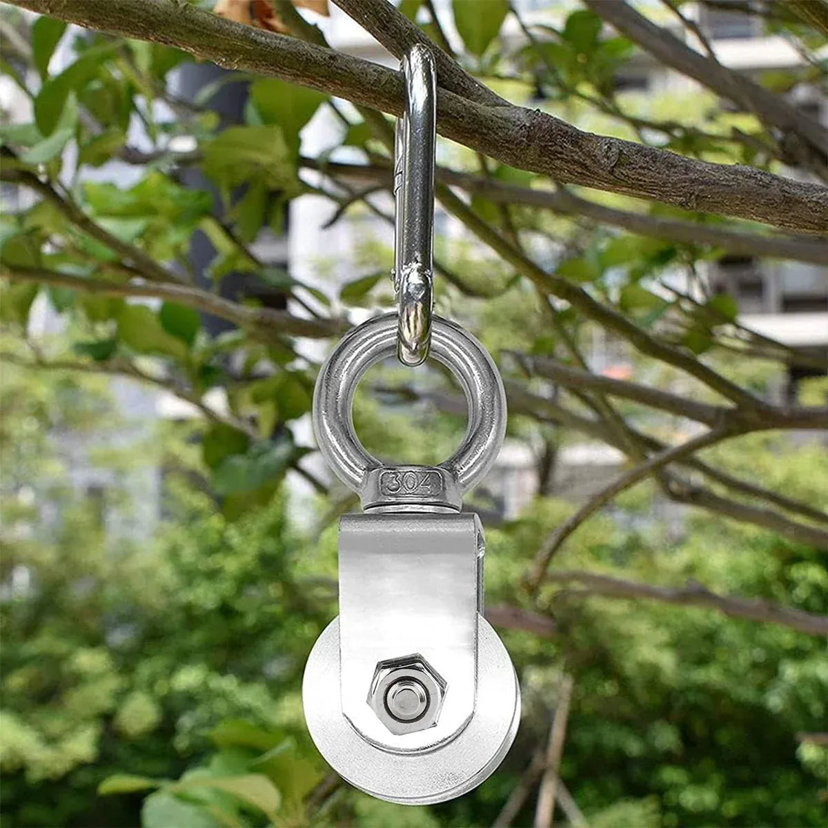 Stainless Steel Pulley Wheel Lifting Ring Wire Rope Roller For Hoist Rail