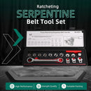 15PCS Ratcheting Serpentine Belt Tool Set CR-V Steel for Car Truck Engine Repair