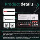 15PCS Ratcheting Serpentine Belt Tool Set CR-V Steel for Car Truck Engine Repair