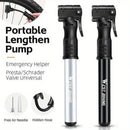 Portable Bicycle Pump Mini Inflatable Tube Pump Tire Inflator for Bike Cycling - Black