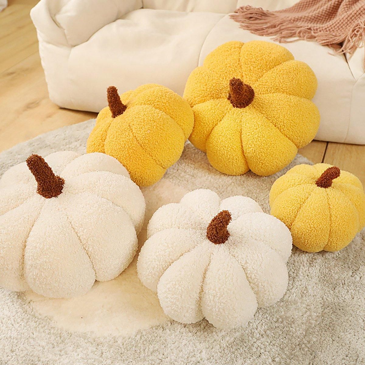 Soft Plush Pumpkin Pillow Cushion Sofa Living Room Bay Window Decor Indoor Toy - Orange