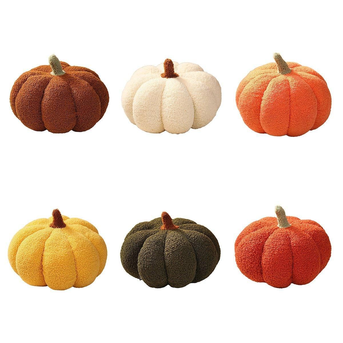 Soft Plush Pumpkin Pillow Cushion Sofa Living Room Bay Window Decor Indoor Toy - White