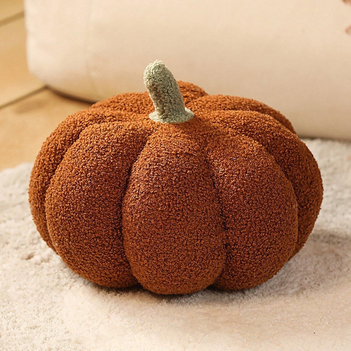 Soft Plush Pumpkin Pillow Cushion Sofa Living Room Bay Window Decor Indoor Toy - White