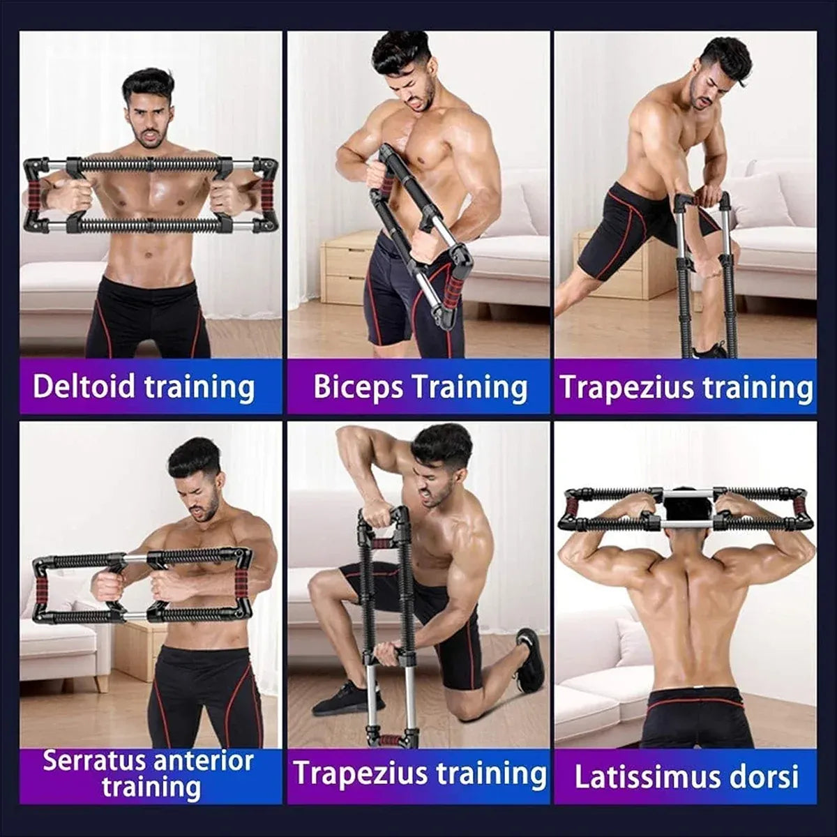 Arm Trainer Pull Press Bar 100kg Resistance Chest Abdomen Home Fitness Equipment