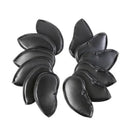 12PCS PU Leather Golf Iron Head Covers Set Black with Velcro Closure