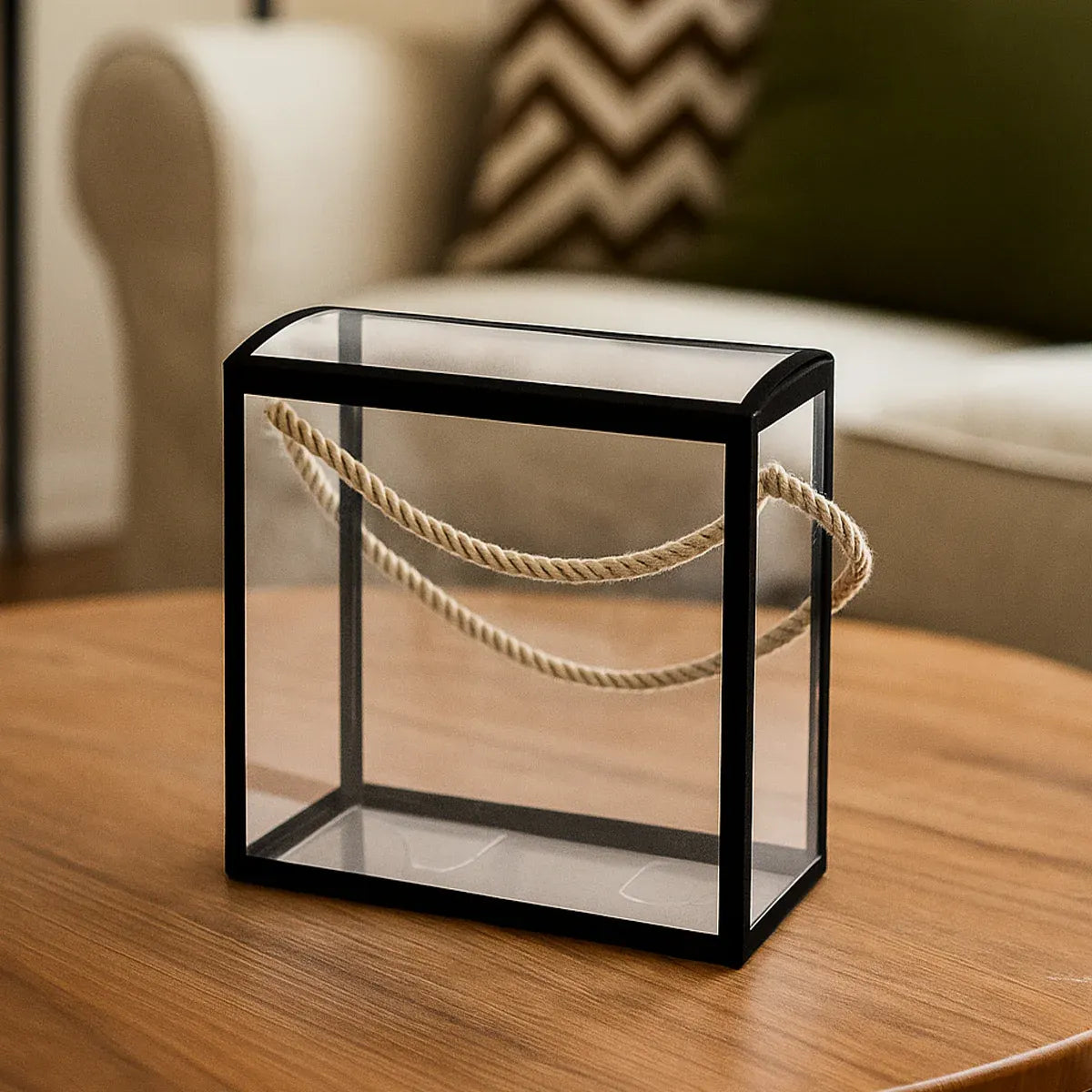 20PCS PVC Fully Transparent Handheld Gift Bags Clear Birthday Christmas Presents - Black