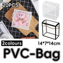 20PCS PVC Fully Transparent Handheld Gift Bags Clear Birthday Christmas Presents - White