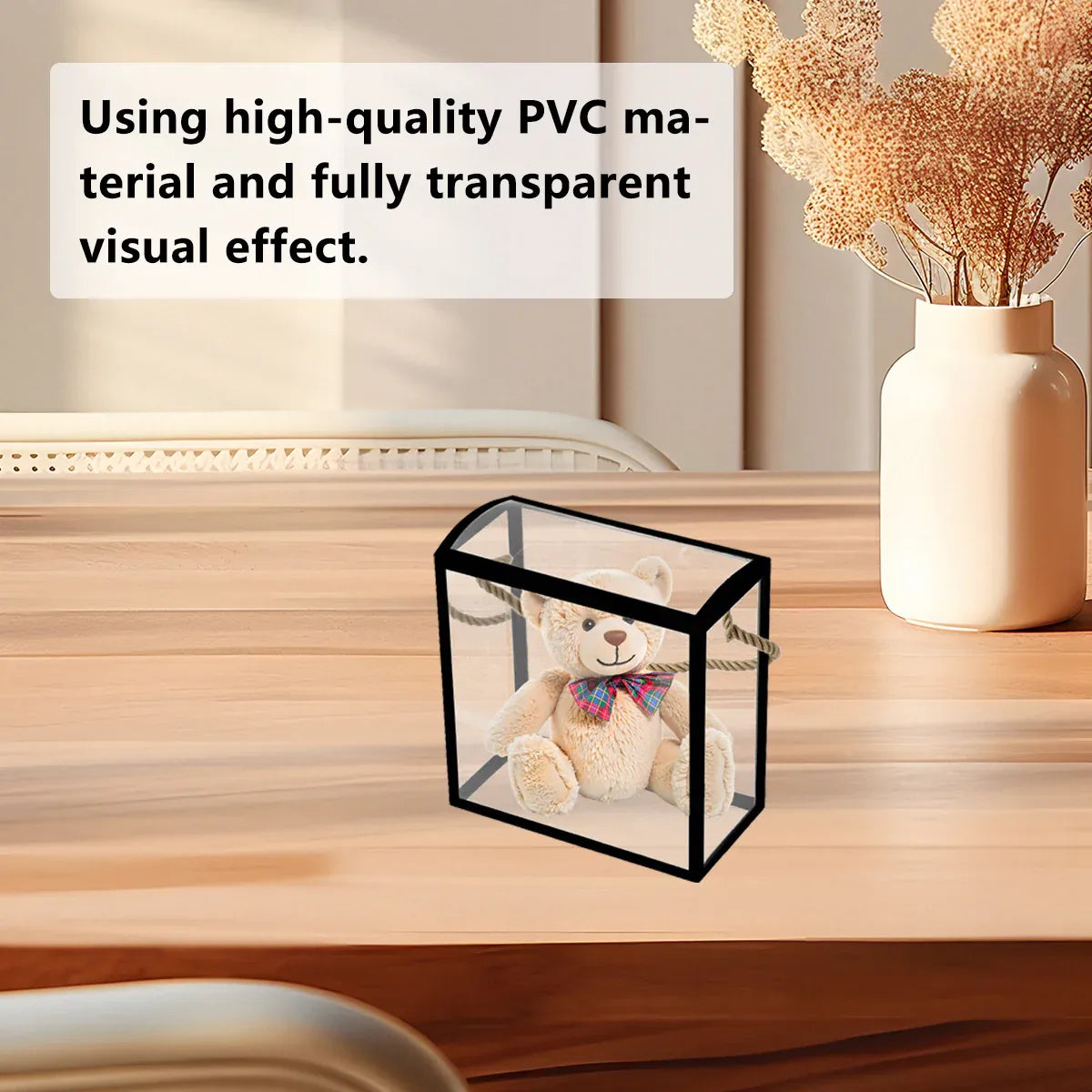 20PCS PVC Fully Transparent Handheld Gift Bags Clear Birthday Christmas Presents - White