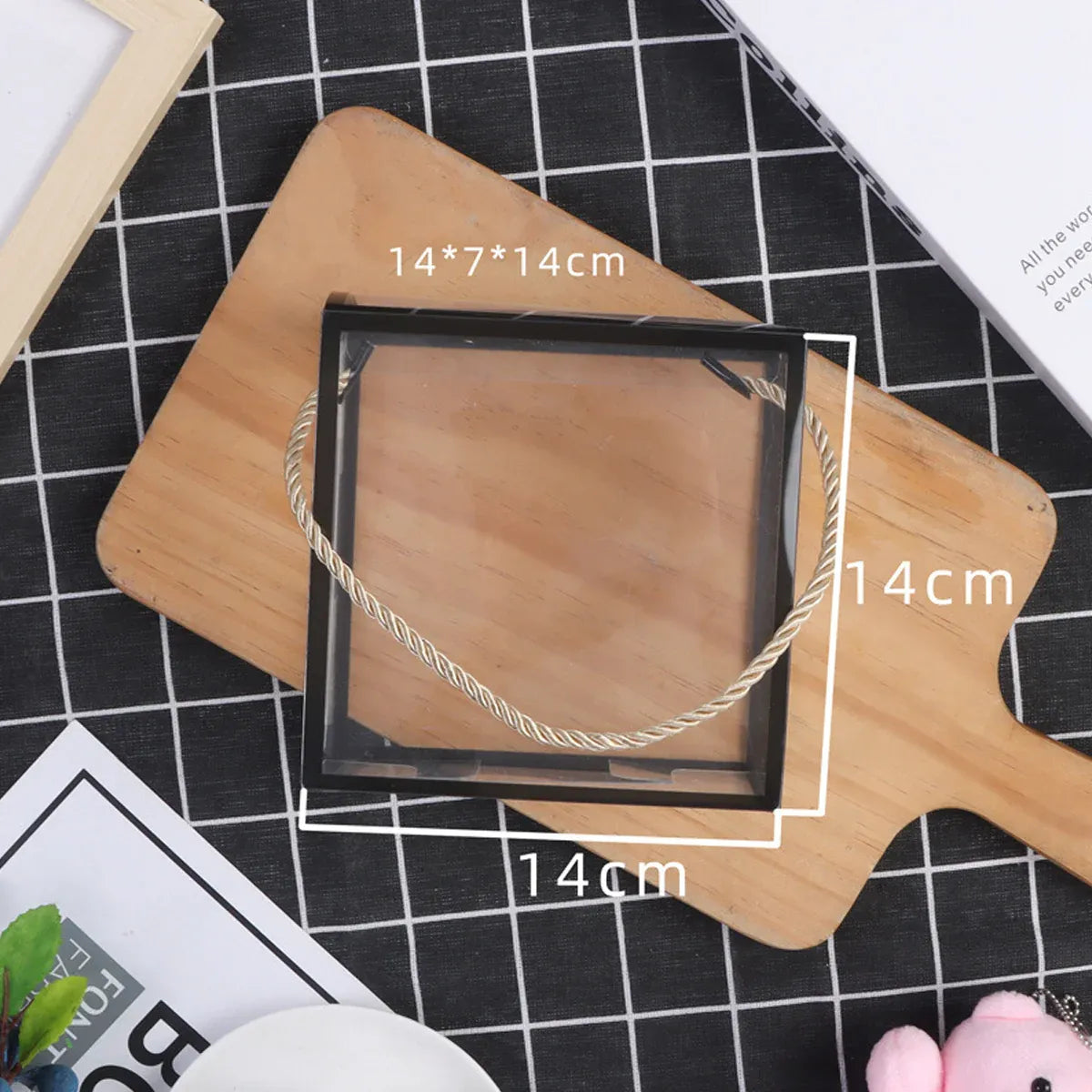20PCS PVC Fully Transparent Handheld Gift Bags Clear Birthday Christmas Presents - White