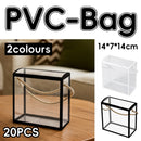 20PCS PVC Fully Transparent Handheld Gift Bags Clear Birthday Christmas Presents - White