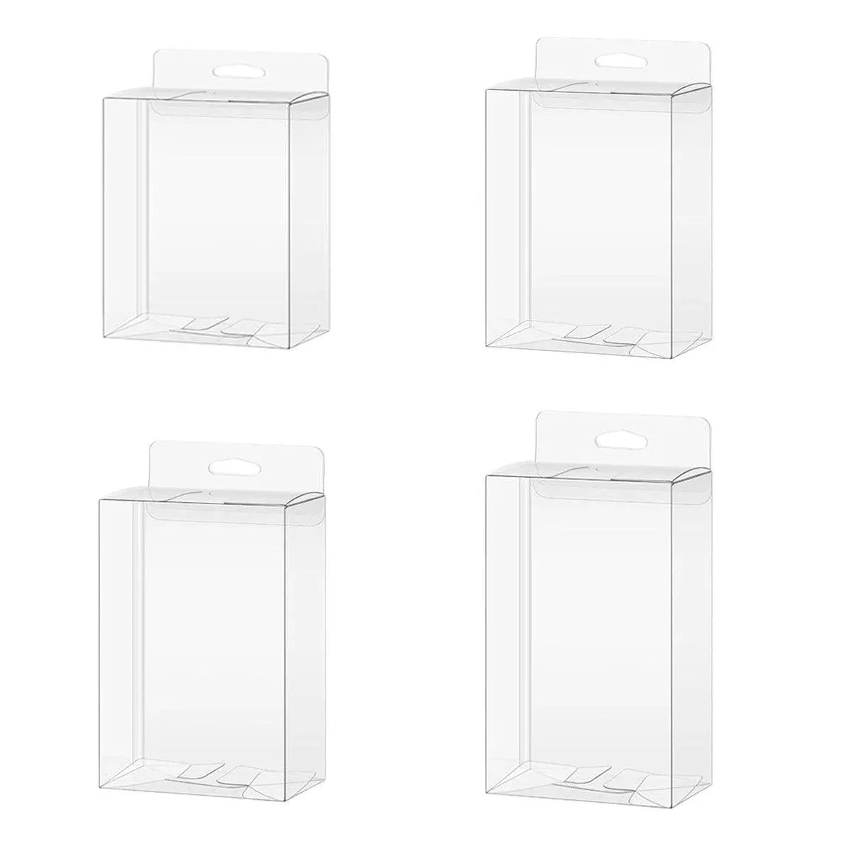 50pcs Transparent Gift Boxes with Hooks Clear Packaging Storage Containers - 7x2.5x15cm