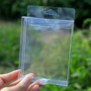 50pcs Transparent Gift Boxes with Hooks Clear Packaging Storage Containers - 9x5x12cm
