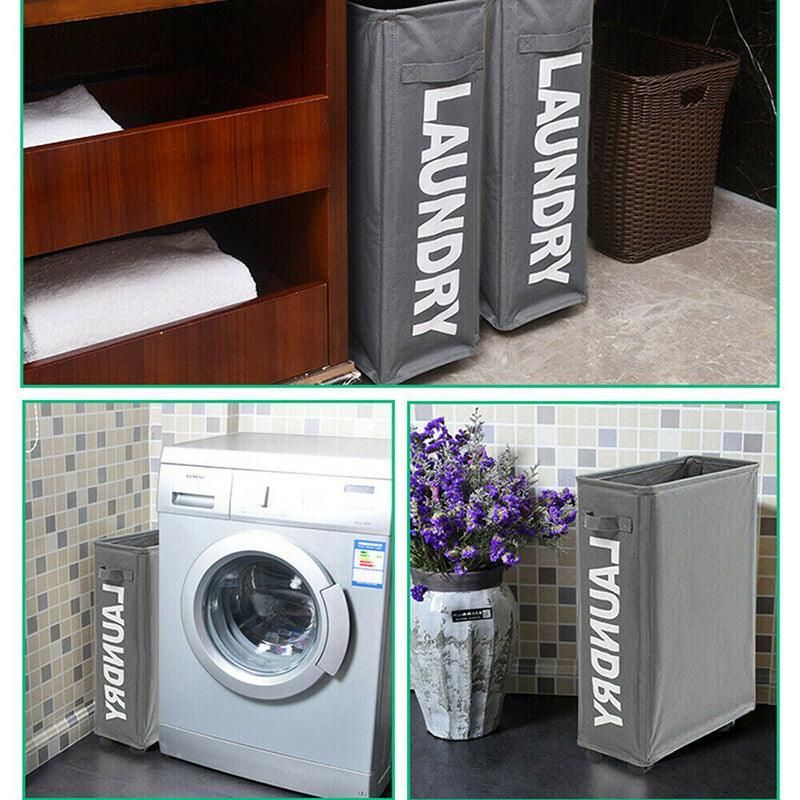 Large Foldable Laundry Washing Clothes Storage Bag Hamper Basket Bin Organiser - Red
