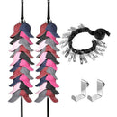 Over Door Hat Rack Baseball Cap Holder Storage Strap with Clips Closet Organizer - 10 Clips