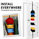 Over Door Hat Rack Baseball Cap Holder Storage Strap with Clips Closet Organizer - 10 Clips