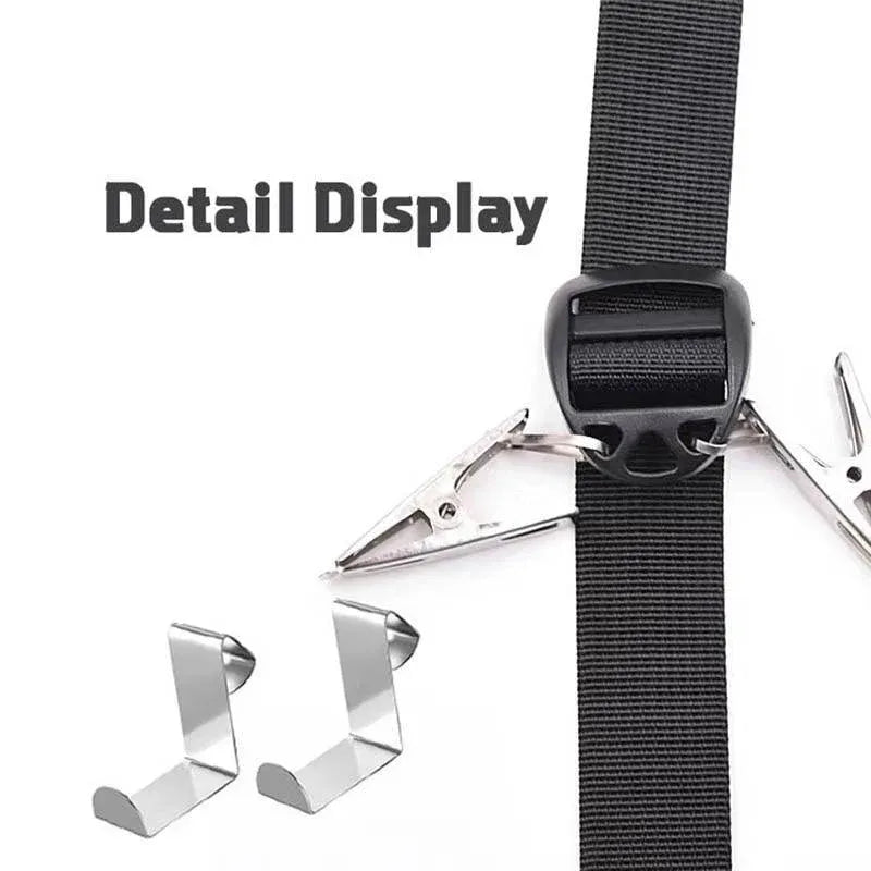 Over Door Hat Rack Baseball Cap Holder Storage Strap with Clips Closet Organizer - 10 Clips