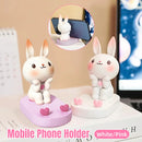 Cartoon Rabbit Phone Holder Desktop Stand Cute Mobile Phone Stand for Office - Pink