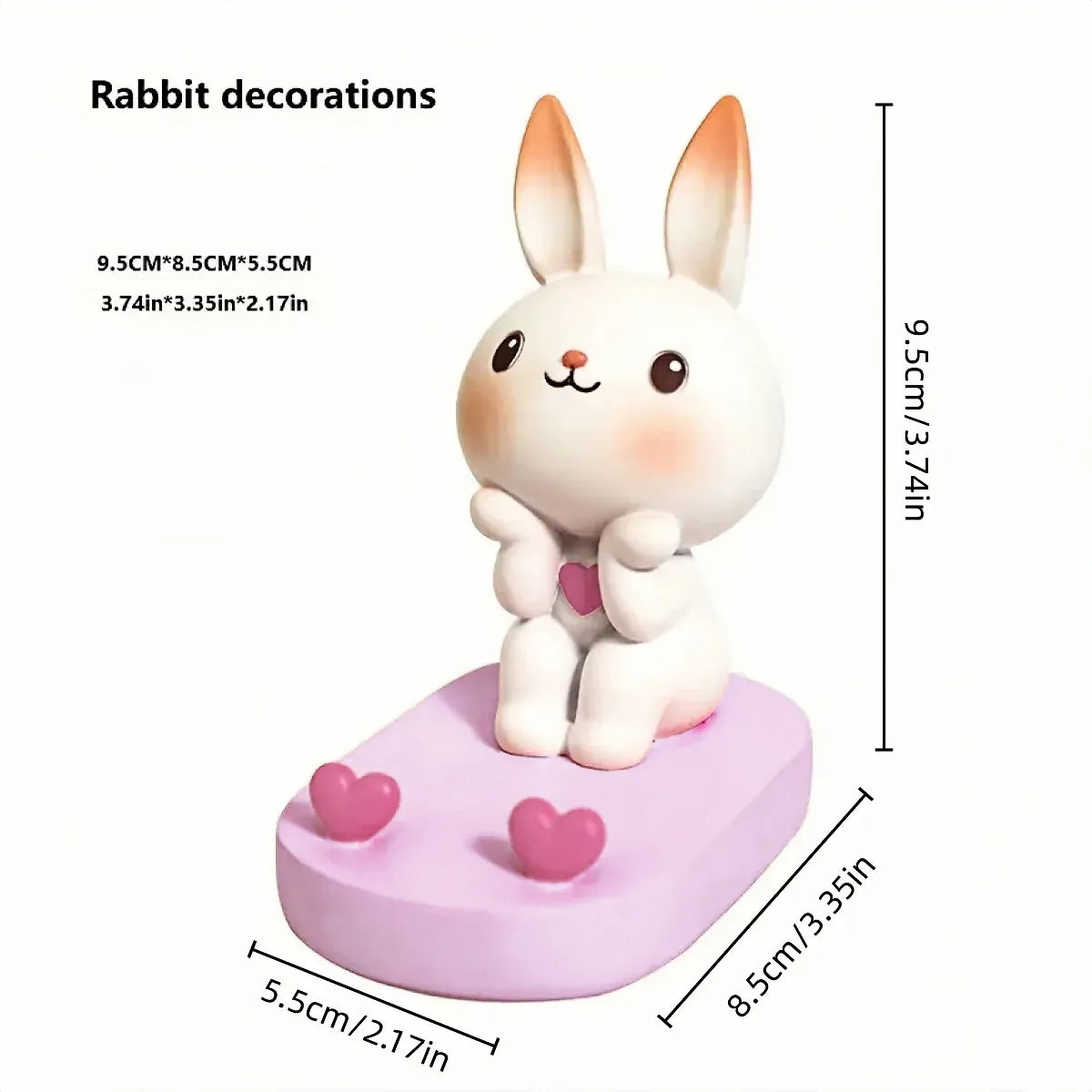 Cartoon Rabbit Phone Holder Desktop Stand Cute Mobile Phone Stand for Office - Pink