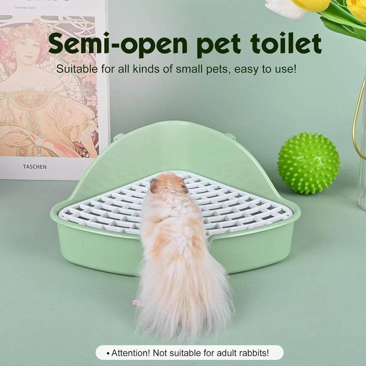 Rabbit Litter Box And Small Animals Pet Toilet Pee Pad Supplies Potty Rabbit - Green