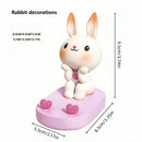 Cartoon Rabbit Phone Holder Desktop Stand Cute Mobile Phone Stand for Office - White