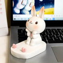 Cartoon Rabbit Phone Holder Desktop Stand Cute Mobile Phone Stand for Office - White