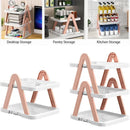 2/3 Tier Removable Shoe Rack Folding Storage Shelf Simple Space Saving Organizer - 2Tier-Blue