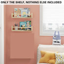 2PCS Solid Wood Wall Mounted Shelf Sturdy Durable Easy Installation Home Decor