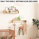 2PCS Solid Wood Wall Mounted Shelf Sturdy Durable Easy Installation Home Decor