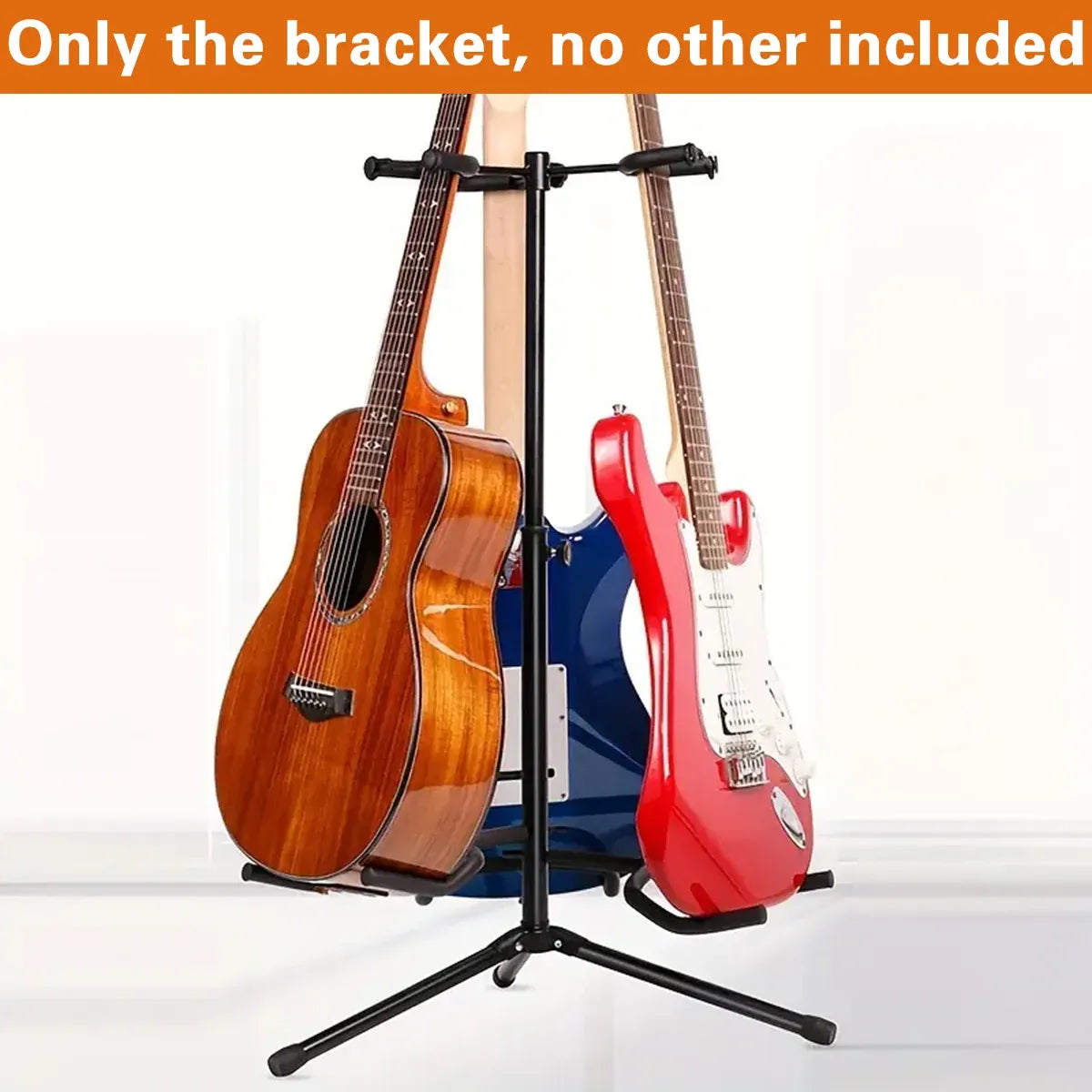 2/3Head Guitar Stand with Height Adjustment Foldable Holder Guitar Stand Bass - Three-vertical type