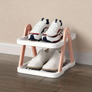2/3 Tier Removable Shoe Rack Folding Storage Shelf Simple Space Saving Organizer - 3Tier-Pink