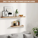 3 PCS Wooden Wall Shelf Single Board Wall Mounted Home Decor Living Room Bedroom - Brown