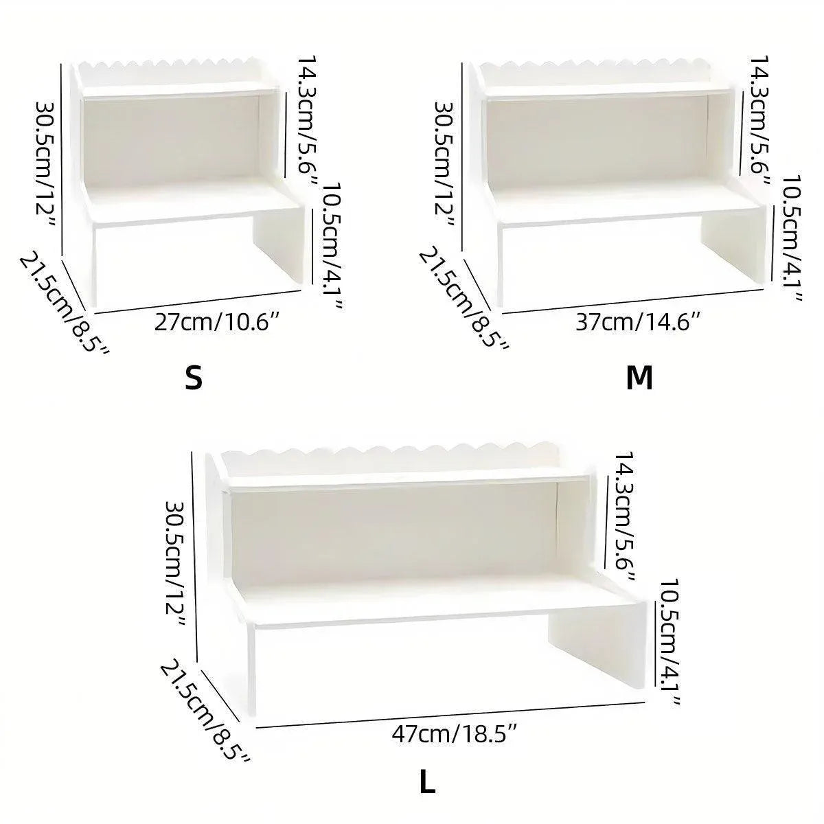 Elevated Double Layer Desktop Storage Rack for Office Dormitory Cosmetics Books - L