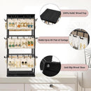Iron Desktop Earrings Display Organizer Jewellery Stand Holder for Home Storage - Black