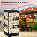 Iron Desktop Earrings Display Organizer Jewellery Stand Holder for Home Storage - Black
