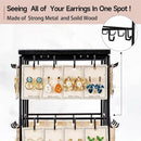 Iron Desktop Earrings Display Organizer Jewellery Stand Holder for Home Storage - Black